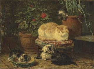 Henriette Ronner-Knip - Kittens at play