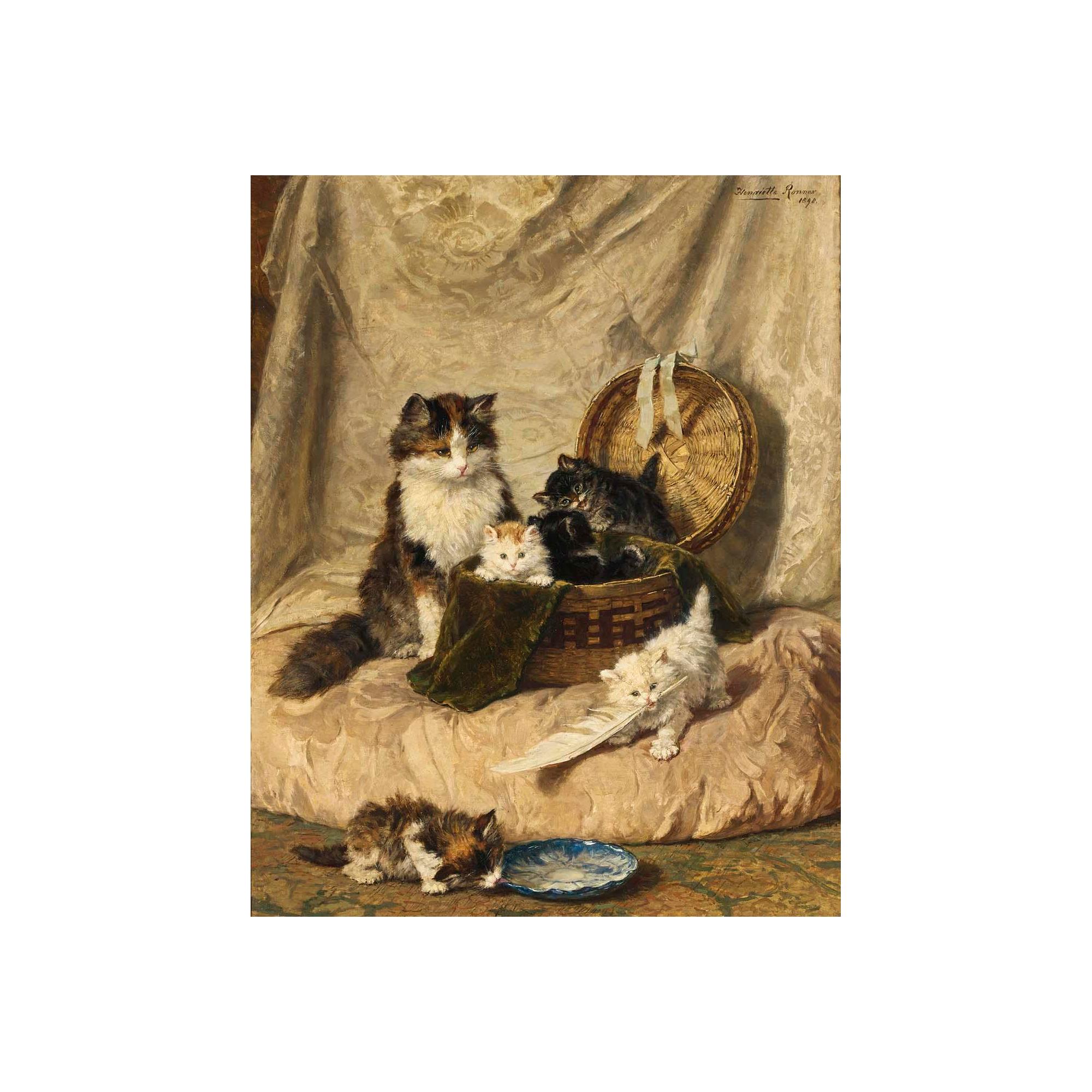 Henriëtte Ronner-Knip - Kittens At Play