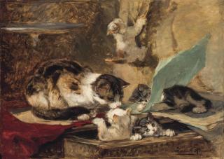Henriette Ronner-Knip - Kittens at play