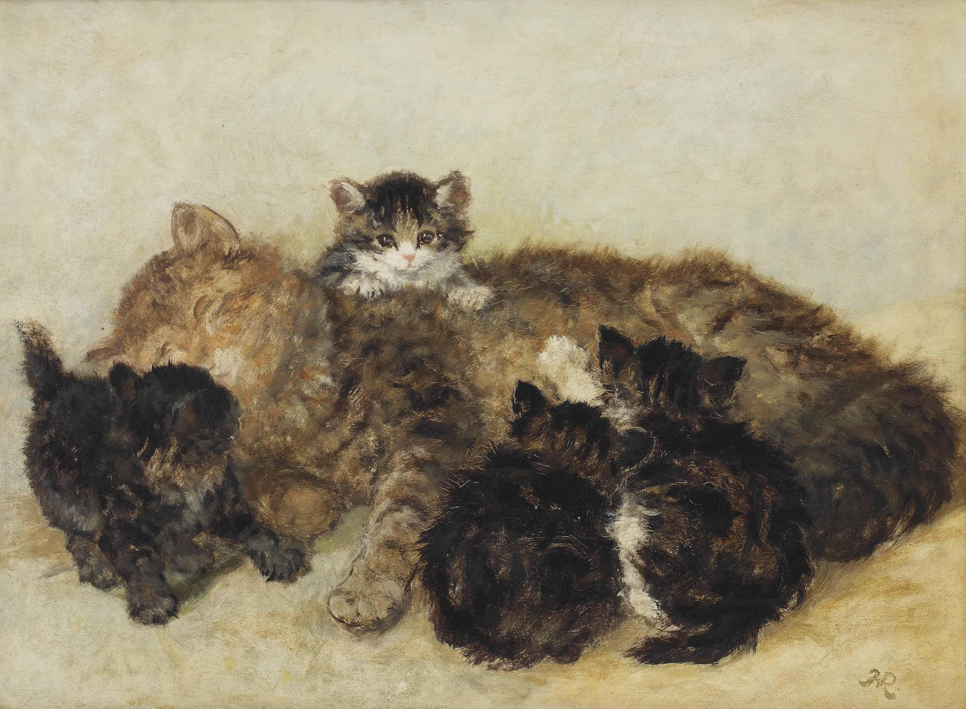 Henriette Ronner-Knip - Playful kittens