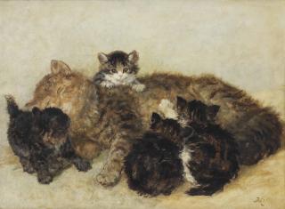 Henriette Ronner-Knip - Playful kittens