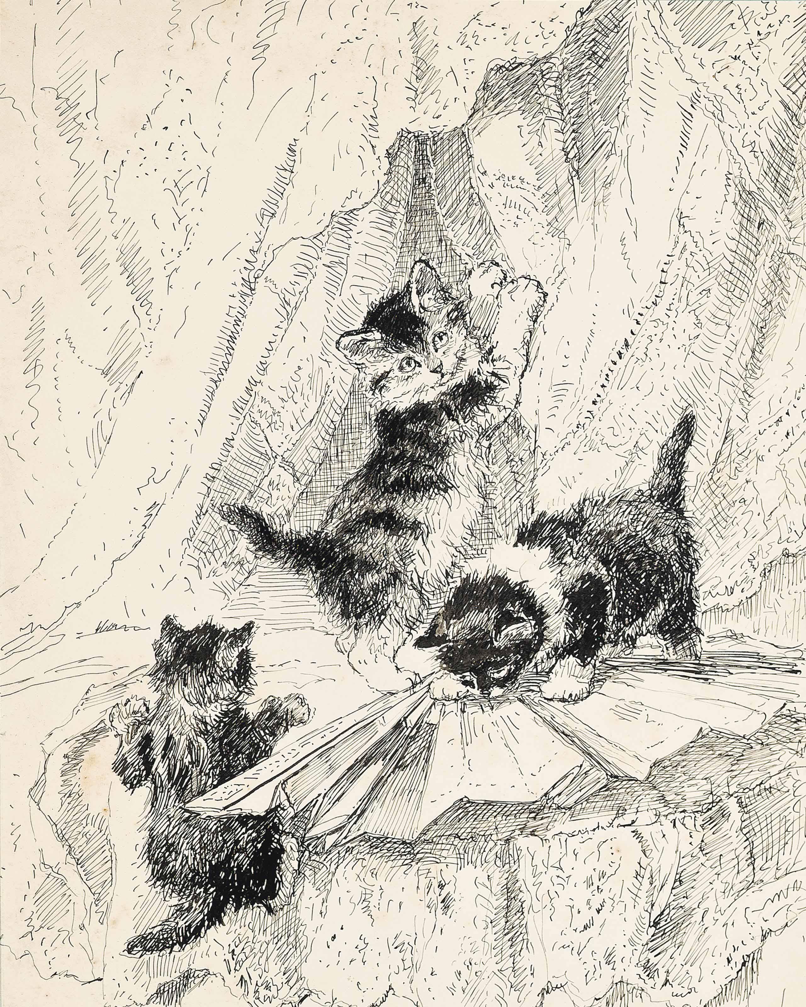 Henriette Ronner-Knip - The Mischief Makers