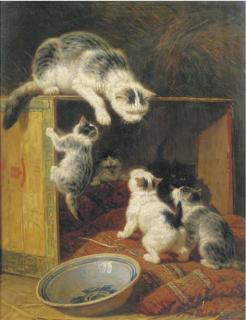 Henriette Ronner - Rebellious kittens