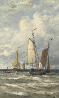 Henrik Willem Mesdag - Fishing Boats at Sea