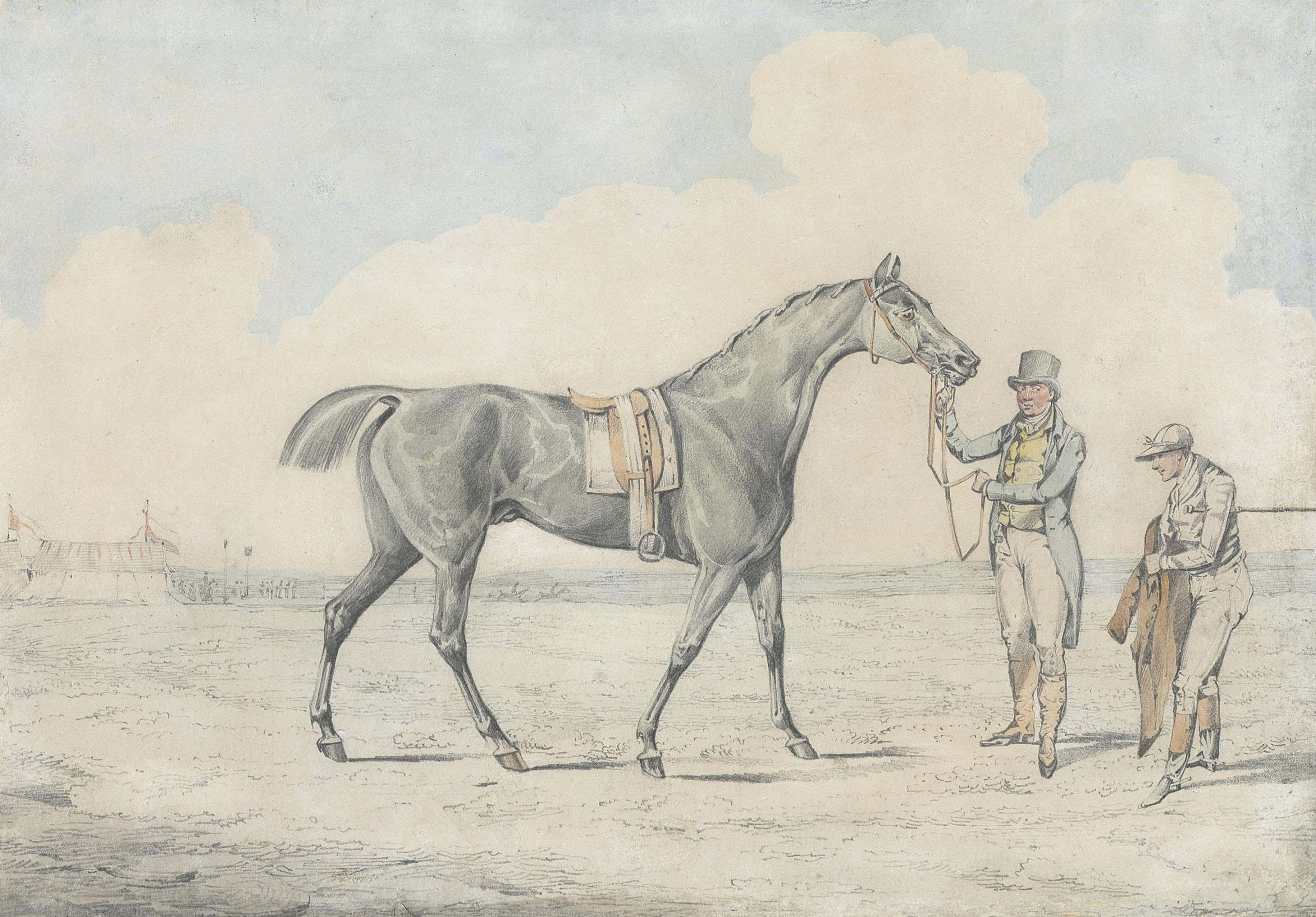 Henry Alken, Sen. - A racehorse with a handler and jockey