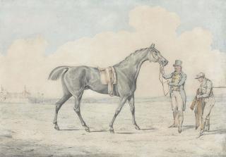 Henry Alken, Sen. - A racehorse with a handler and jockey