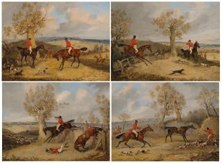 Henry Alken, Sen. - The meet; Drawing cover; Full cry; and The death