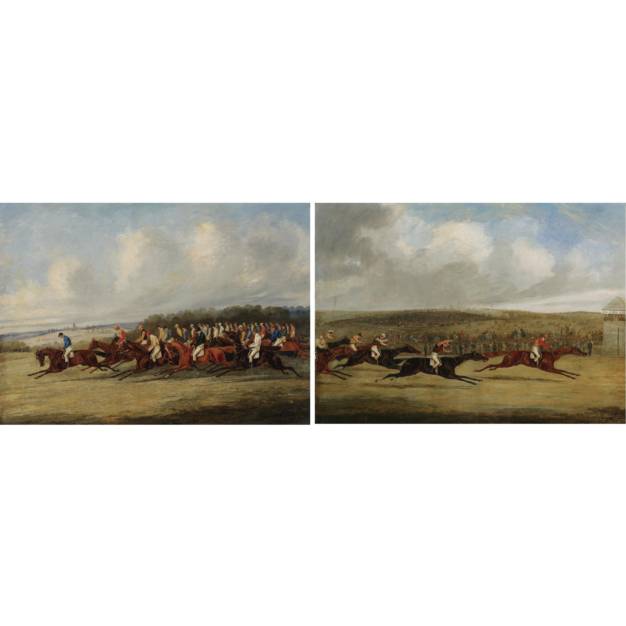 Henry Alken Snr. - British Start For The Derby, 1847; And Cossack Winning The Derby, 1847 (Two Works)