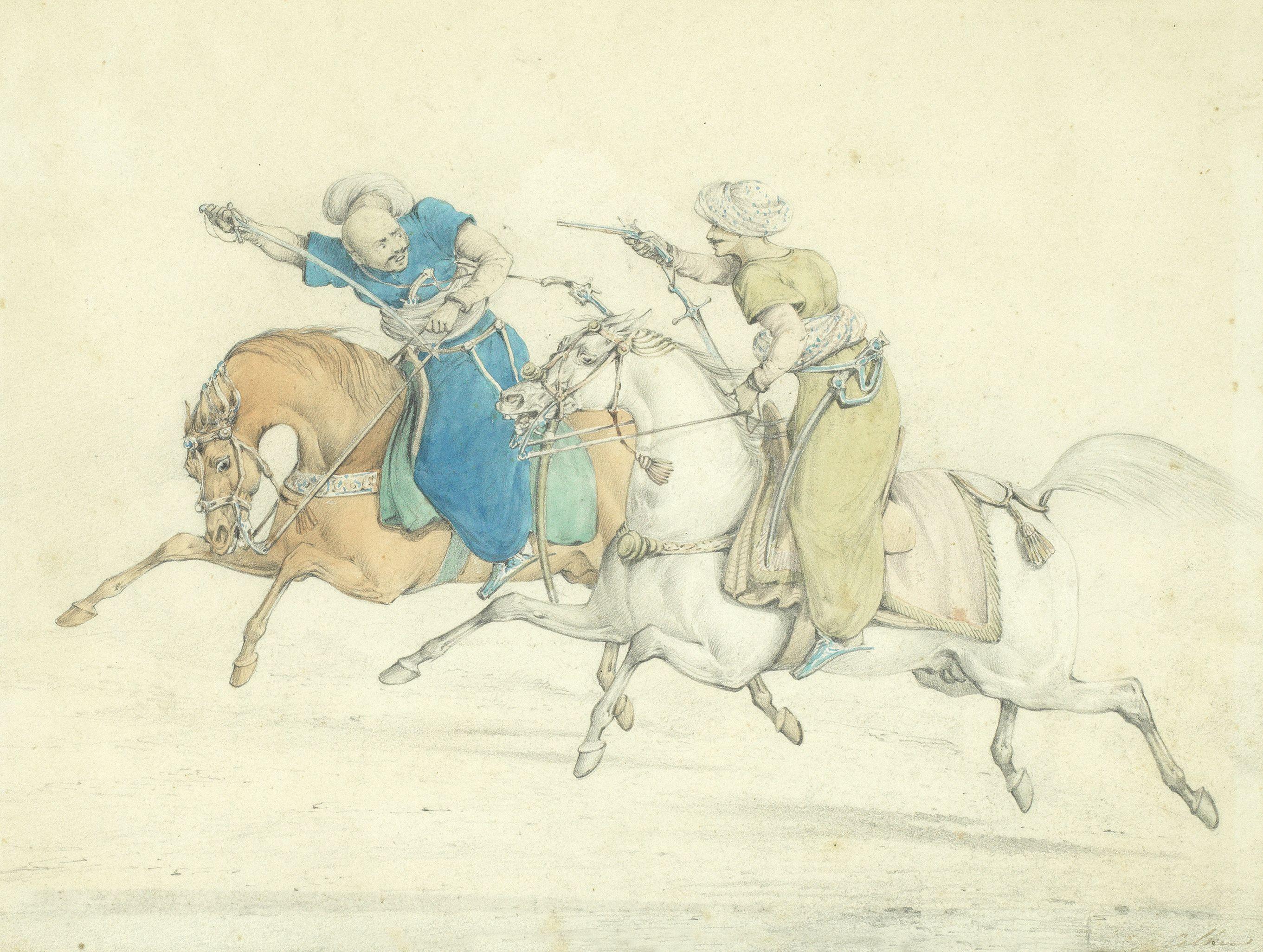 Henry Alken - Two Mounted Warriors, Possibly Mamluks