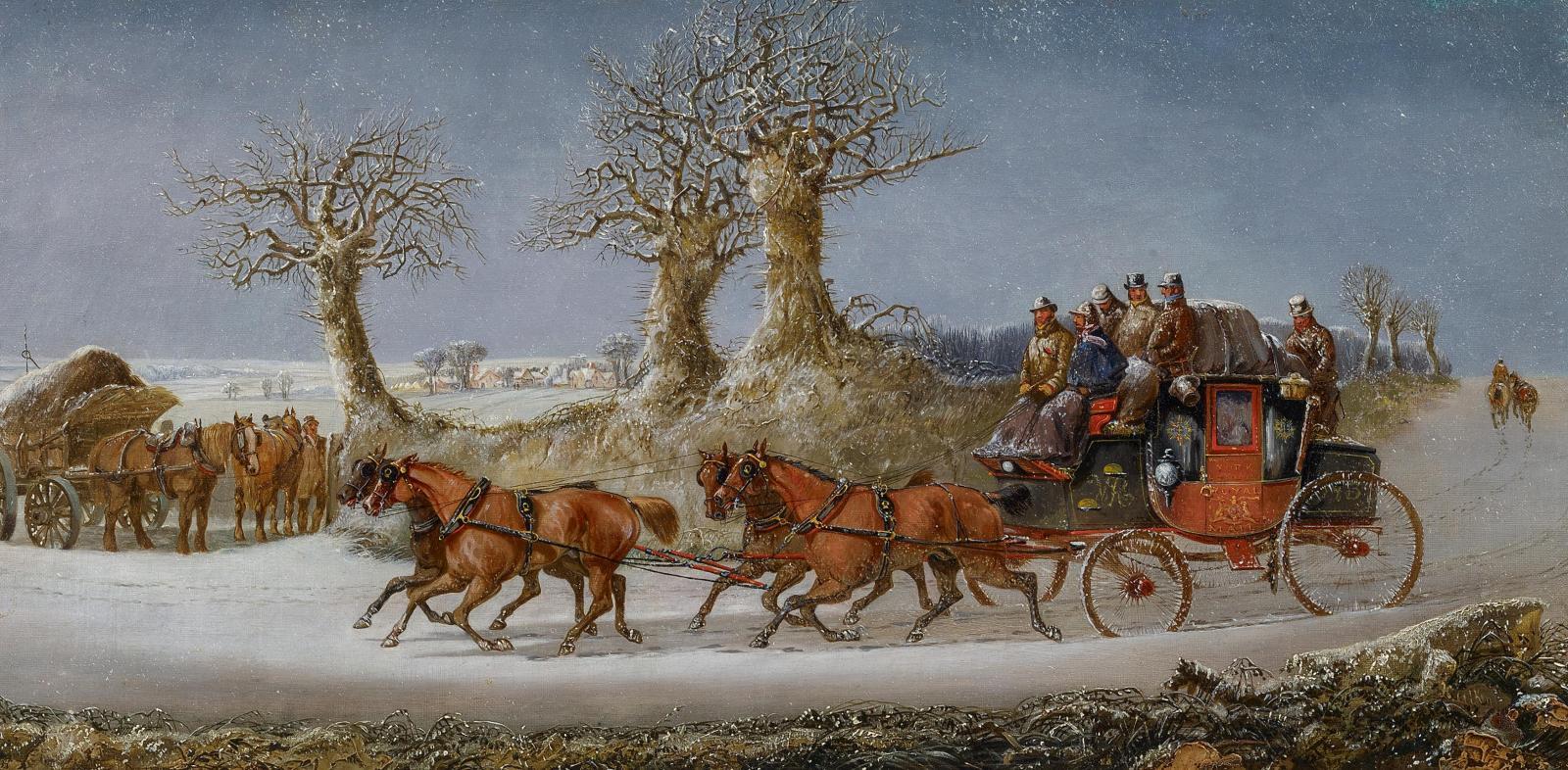 Henry Alken - Winterlandschaft mit Postkutsche