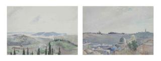 Henry Andrew Harper - Jerusalem from the Mount of Olives; and The Dome on the Rock