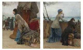 Henry Bacon - Land! And Goodbye: A Pair Of Paintings