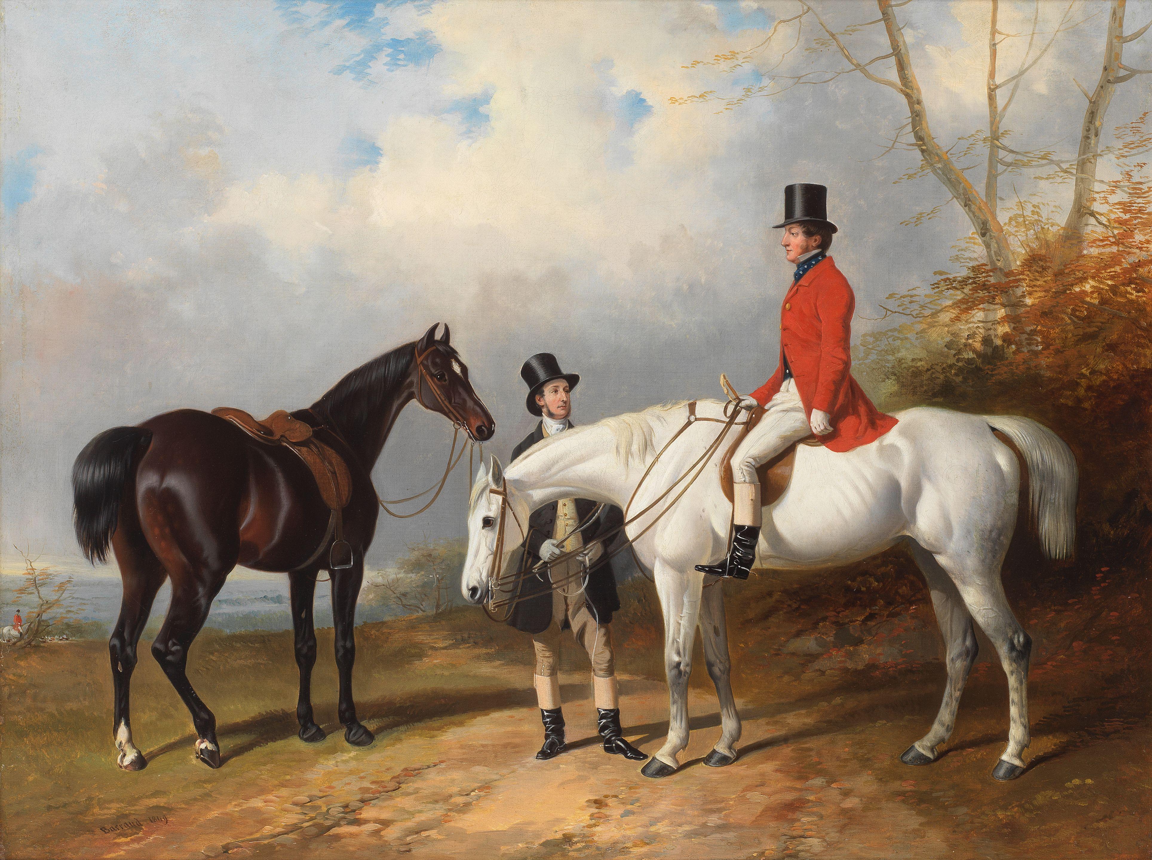 Henry Barraud - Portrait of The Honourable Robert Boyle, Colonel of the Coldstream Guards on horseback