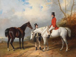 Henry Barraud - Portrait of The Honourable Robert Boyle, Colonel of the Coldstream Guards on horseback