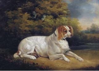 Henry Bernard Chalon - Reclining Brittany Spaniel