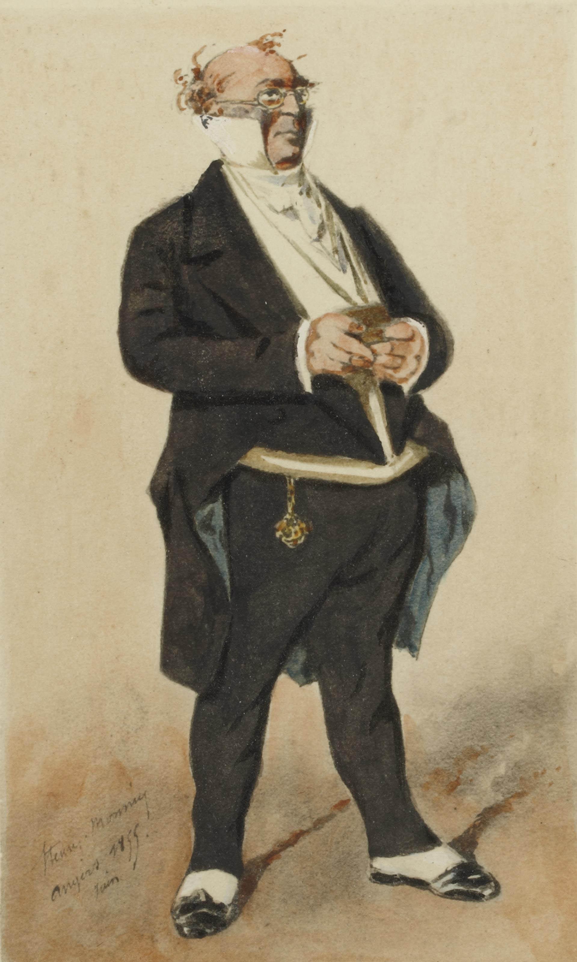 Henry Bonaventure Monnier - Homme debout tenant une tabatière