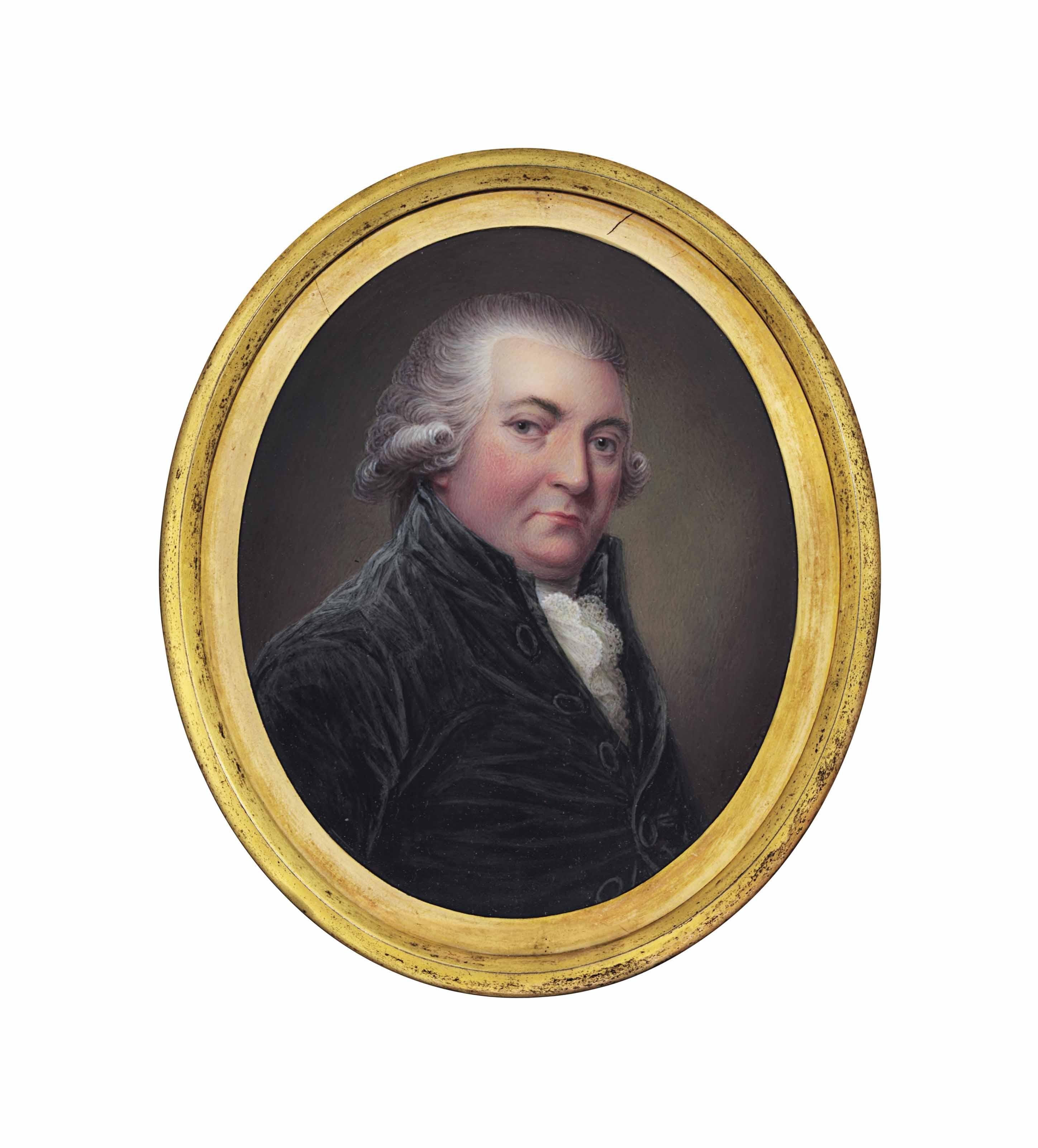 Henry Bone, R.A. - Dr John Wolcot, Known As \'Peter Pindar\' (1738-1819), In Black Coat, White Cravat, Powdered Wig En Queue.