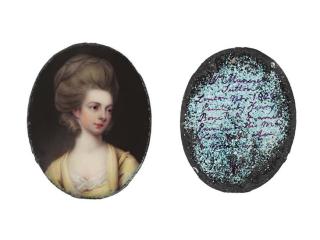 Henry Bone, R.A. - Mary Manners-Sutton (Née Thoroton), In Yellow Dress With White Underdress, Her Light Brown Hair Curled And Upswept