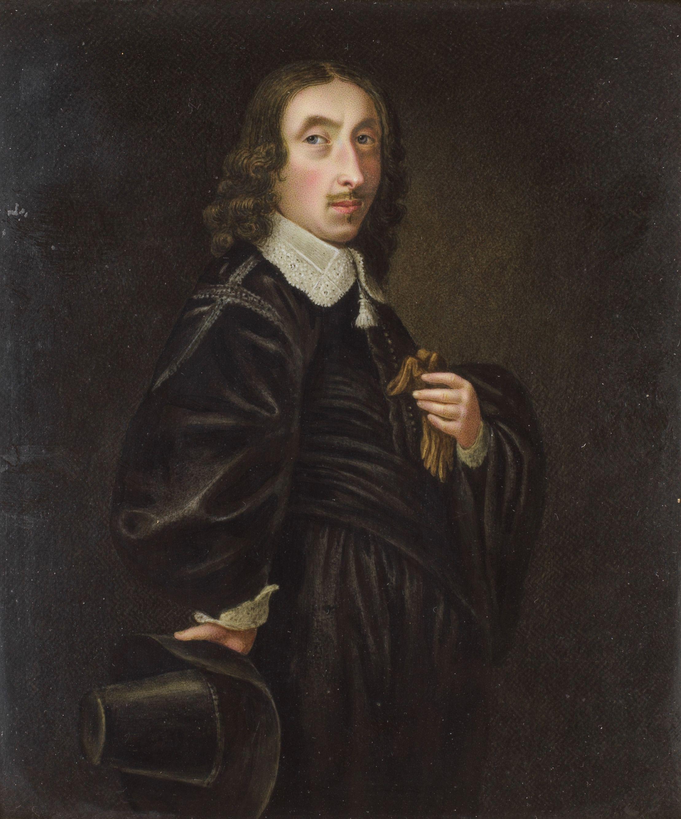 Henry Bone R.A. - Portrait of Algernon Sidney, standing, three-quarter length