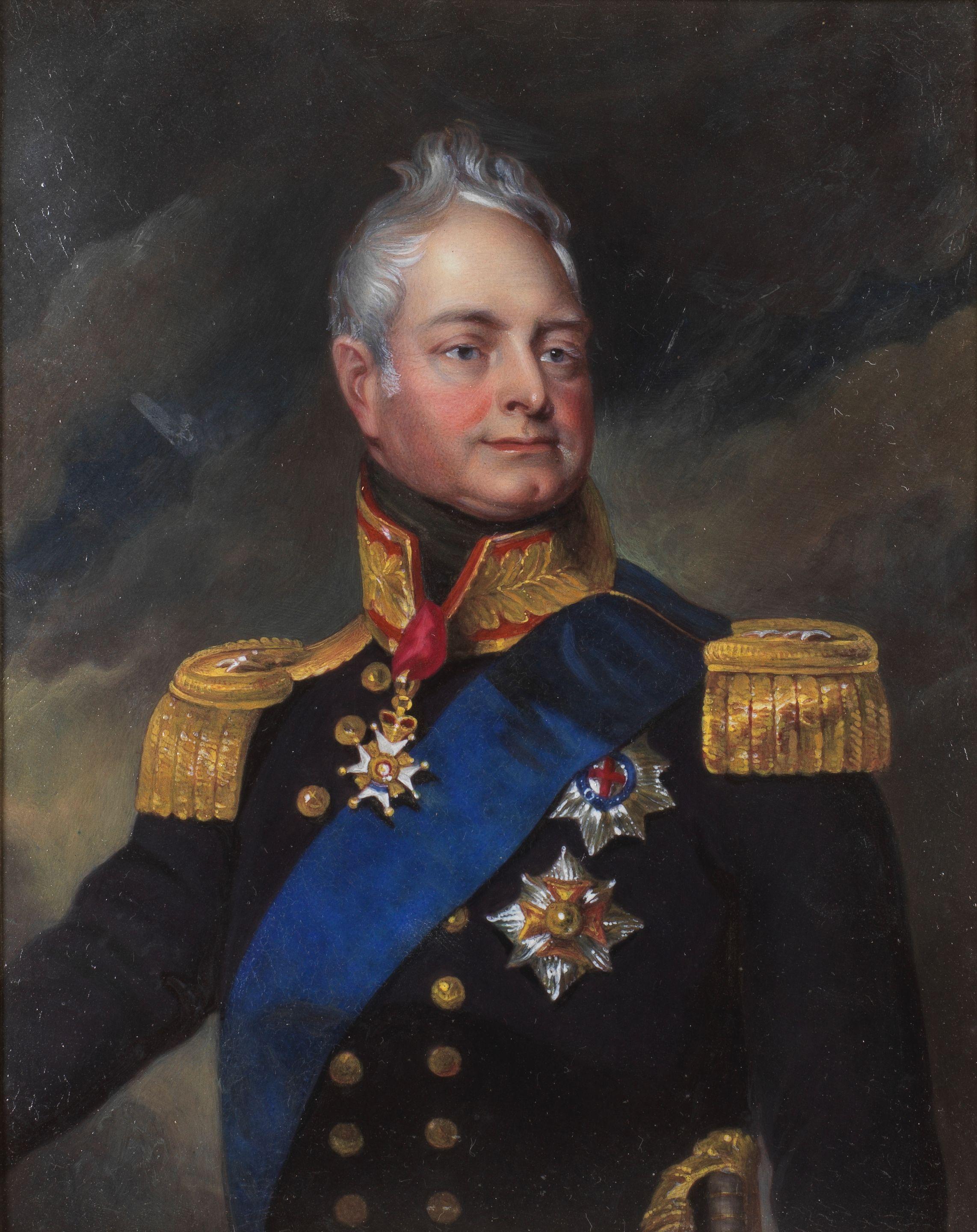 Henry Bone R.A. - Portrait of William IV, half-length, wearing the Order of the Garter