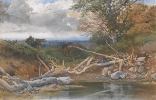 Henry Bright - Approaching Storm In A Wooded Landscape