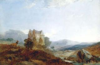 Henry Bright - Landscape With Deer, A Castle Beyond