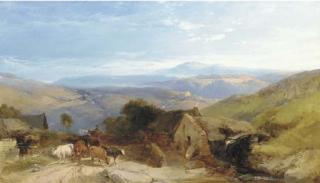 Henry Bright - Scene In The Scottish Highlands, Afternoon Effect