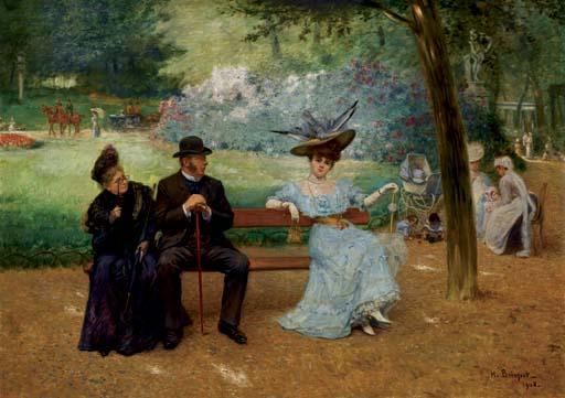 Henry Brispot - Les belles au parc Monceau