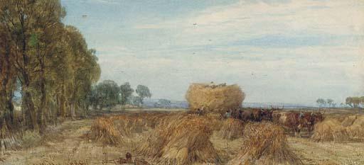 Henry Brittan Willis, R.W.S. - Harvesting in Sussex