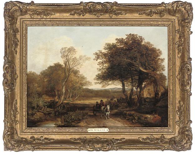Henry Brittan Willis - A horse and cart on a path; and A shepherd with his flock