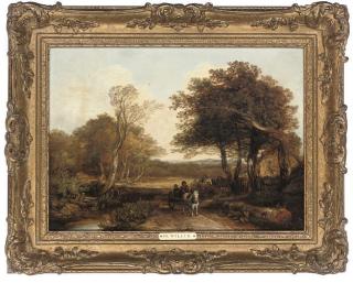 Henry Brittan Willis - A horse and cart on a path; and A shepherd with his flock