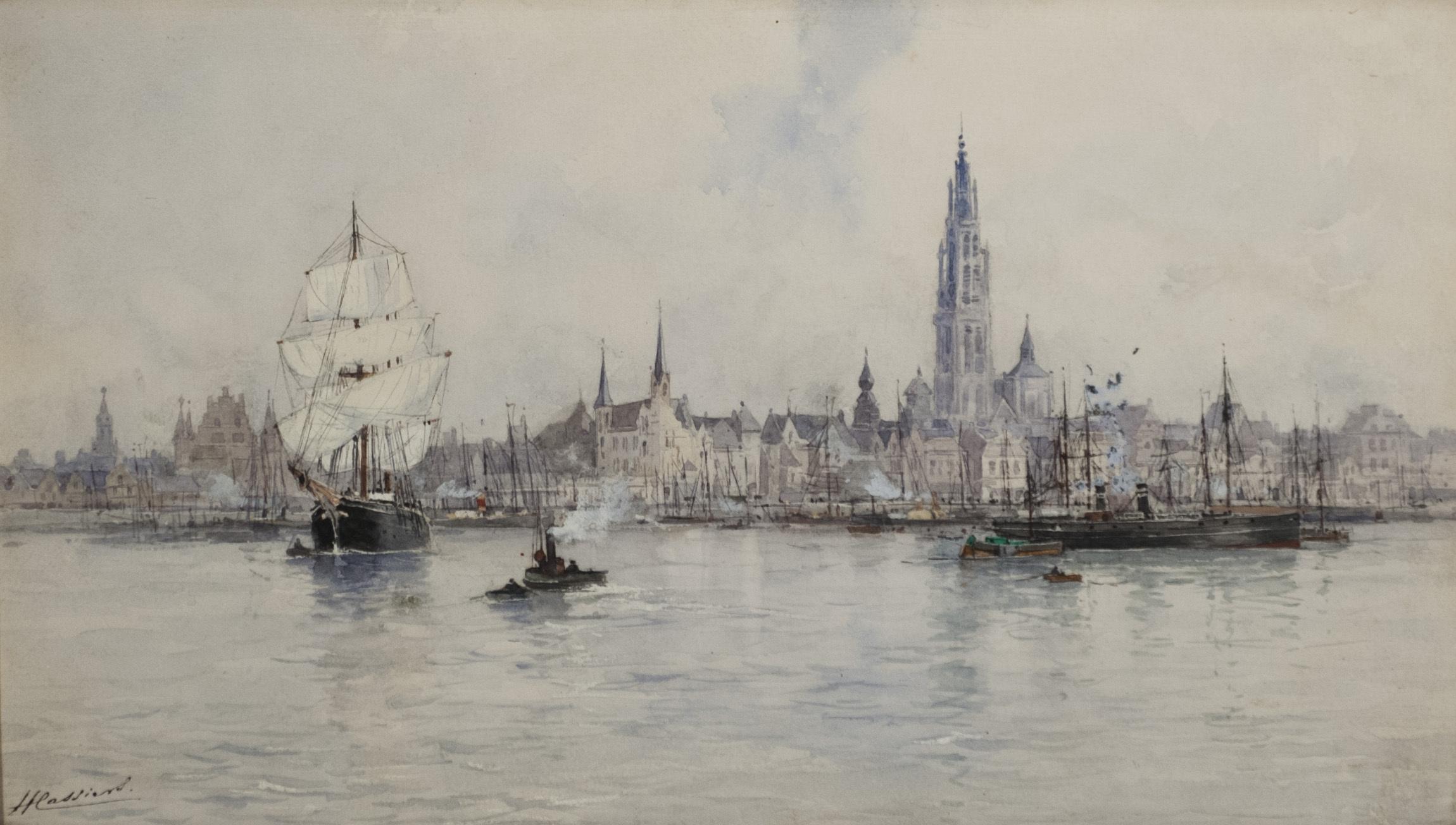 Henry Cassiers - Navi su sfondo di città