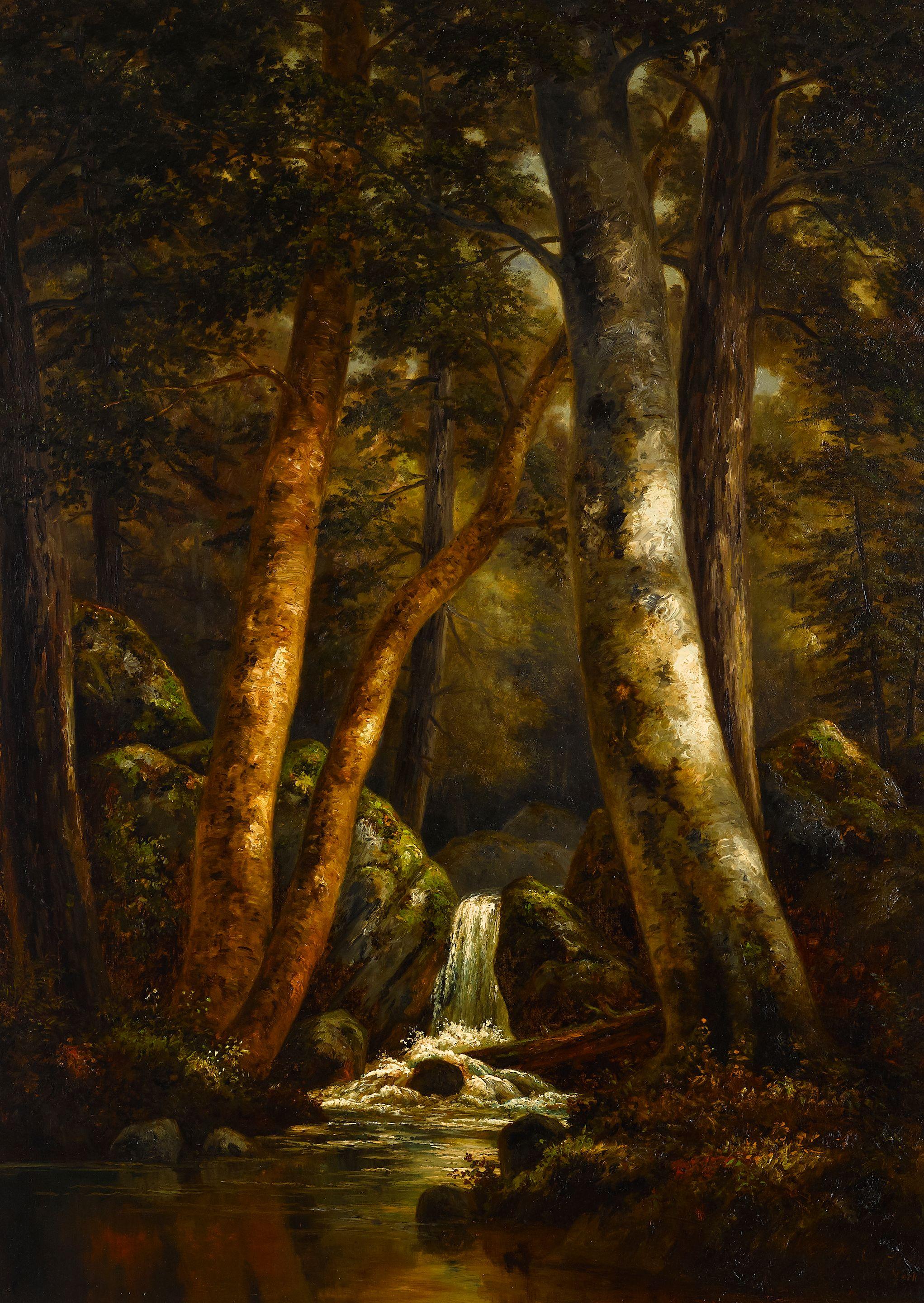Henry Chapman Ford - Forest Interior 39 3/4 x 28 3/4 in. framed 48 x 37 in.