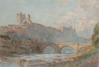 Henry Charles Brewer, R.I. - Richmond Castle, Yorks, From The River Swale