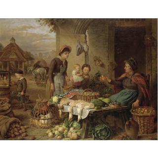 Henry Charles Bryant - A Market Stall