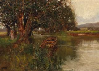 Henry Charles Fox - Figure by a riverbank