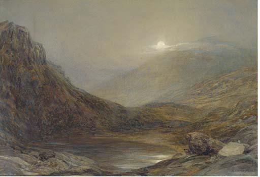 Henry Clarence Whaite, R.W.S. - Moonrise, Llyn-Taryn, North Wales