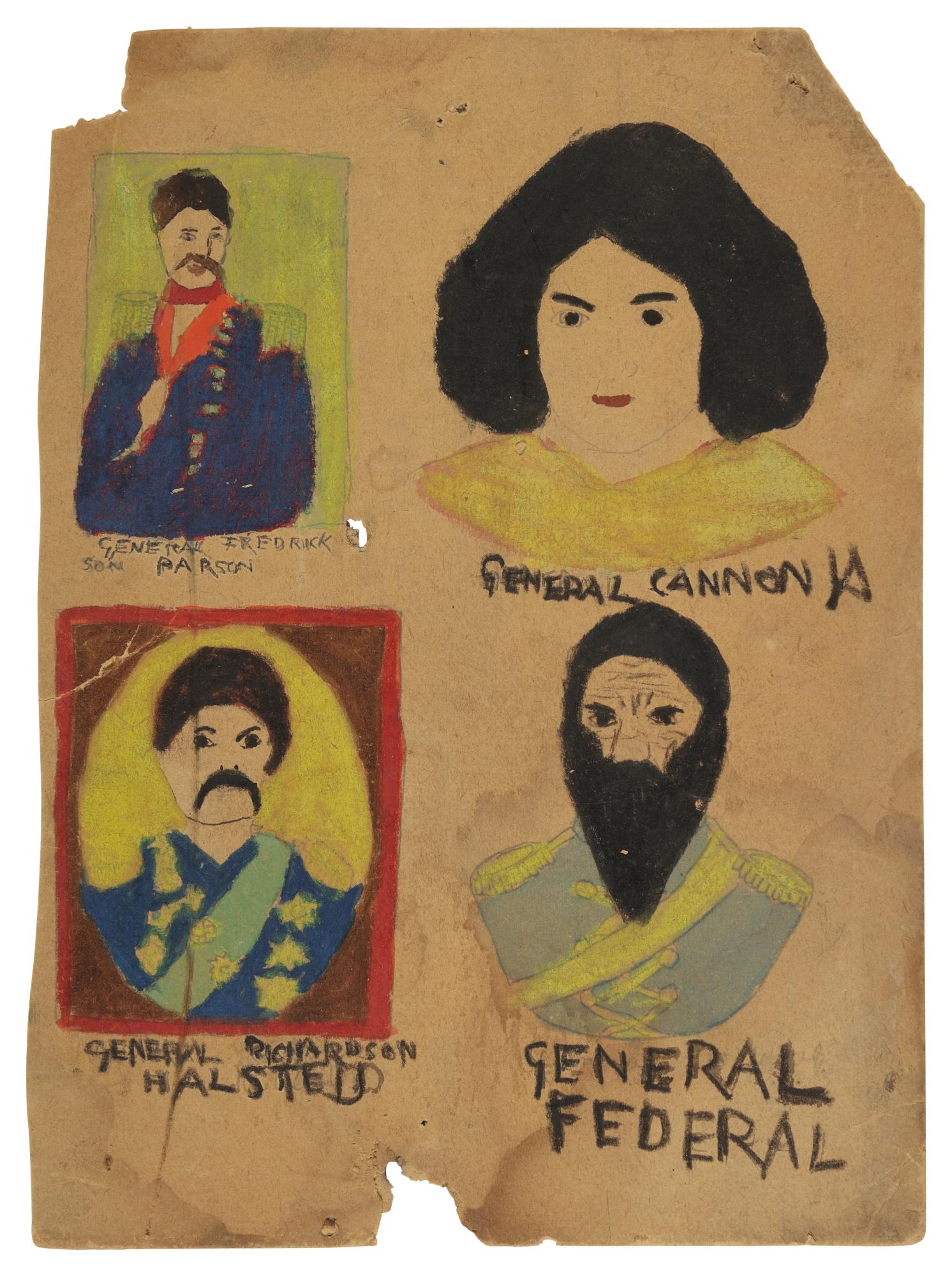 Henry Darger - General Fredrickson Parson, General Cannon, General Richardson Halsted, And General Federal