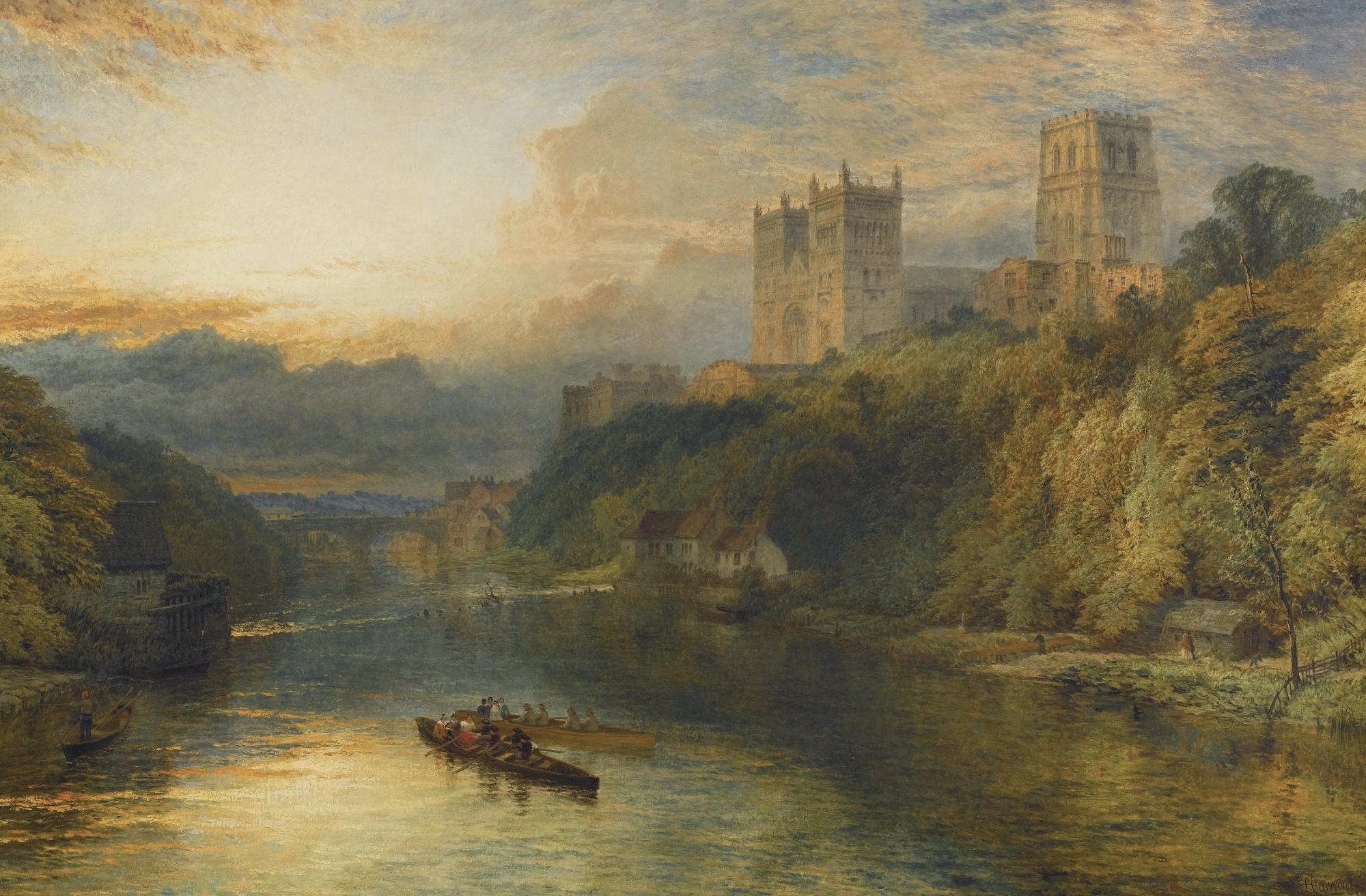 Henry Dawson - Durham Cathedral From The River