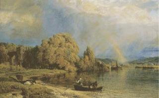 Henry Dawson - Rain clearing off, Thorpe Green  (lower left)