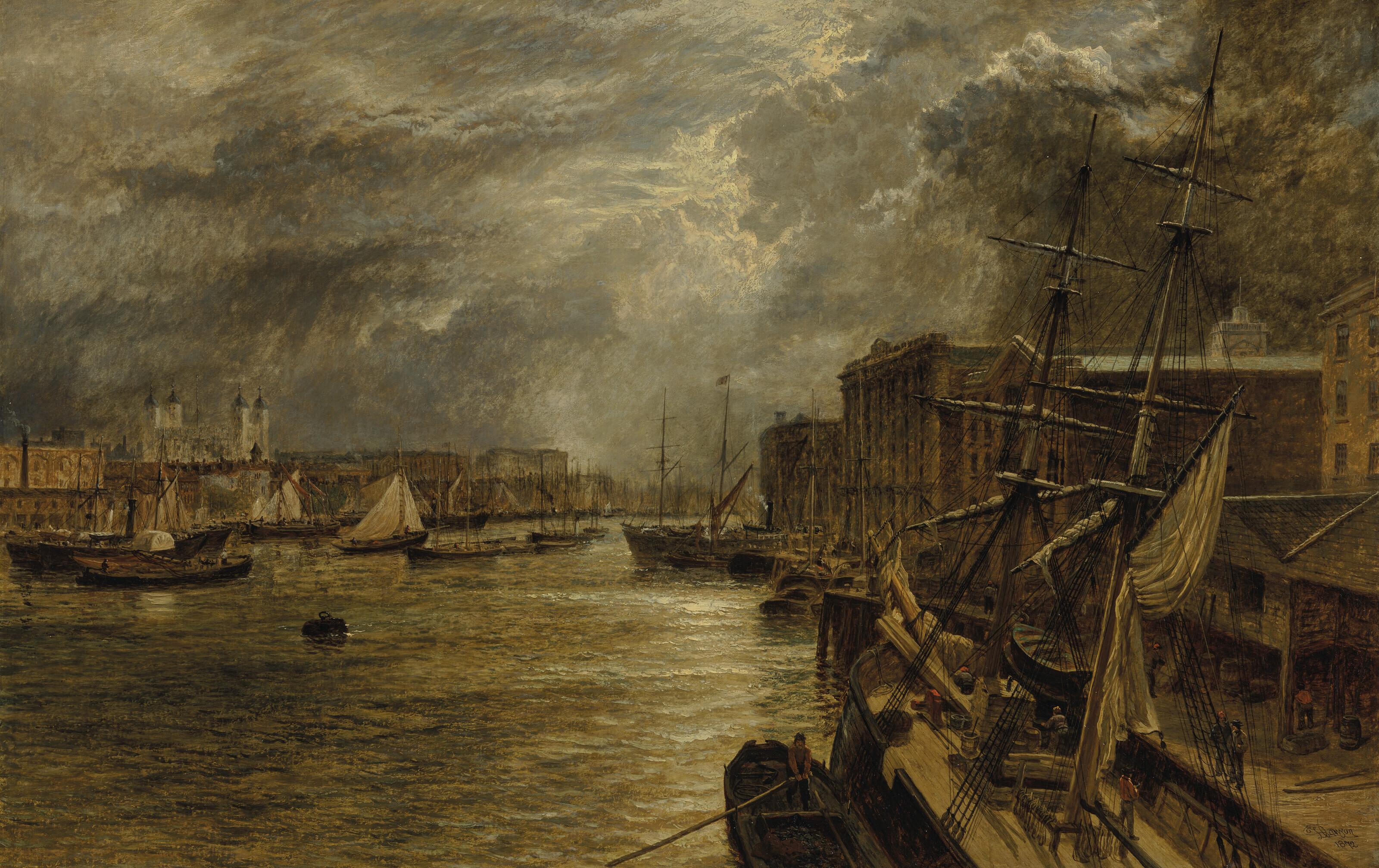Henry Dawson - The Tower from London Bridge
