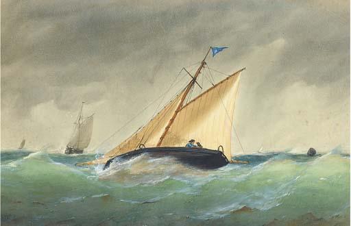 Henry E. Tozer - A cutter heeling in an offshore breeze