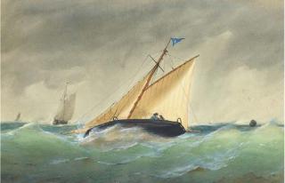 Henry E. Tozer - A cutter heeling in an offshore breeze