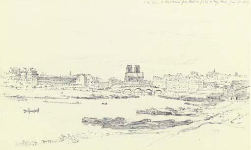 Henry Edridge, A.R.A. - Nôtre Dame And Pont Marie From The Pont du Jardin du Roi, Paris, France