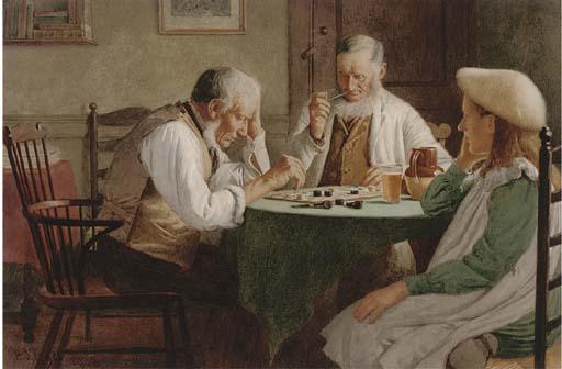 Henry Edward Spernon Tozer - Concentrated On A Game of Draughts