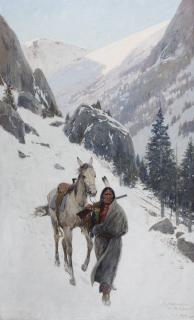 Henry F. Farny - First Sketch for \'In the Shadow\'