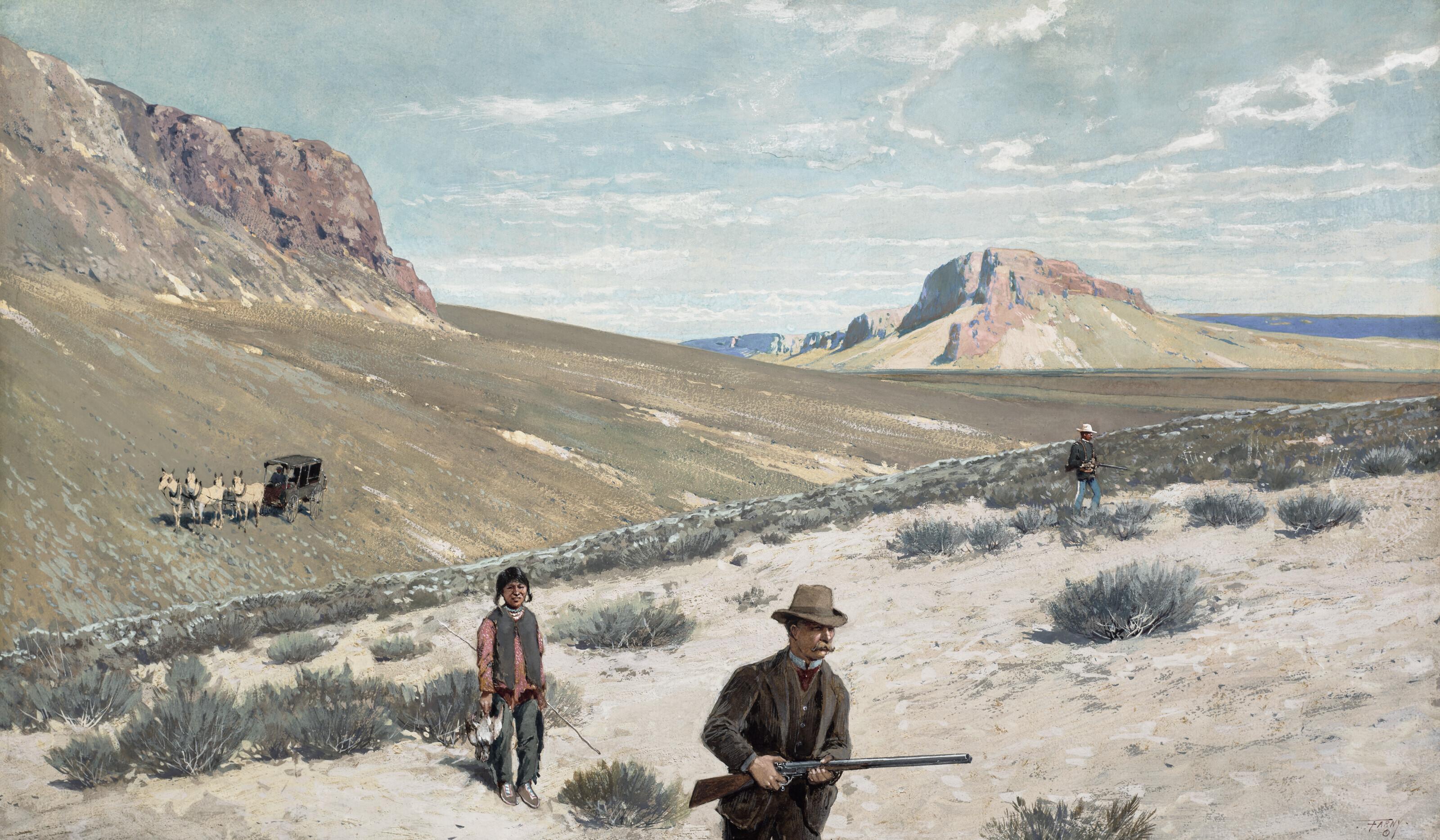 Henry F. Farny - Sage-Cock Shooting in Montana (Theodore Roosevelt \'Sage Grouse Shooting\')