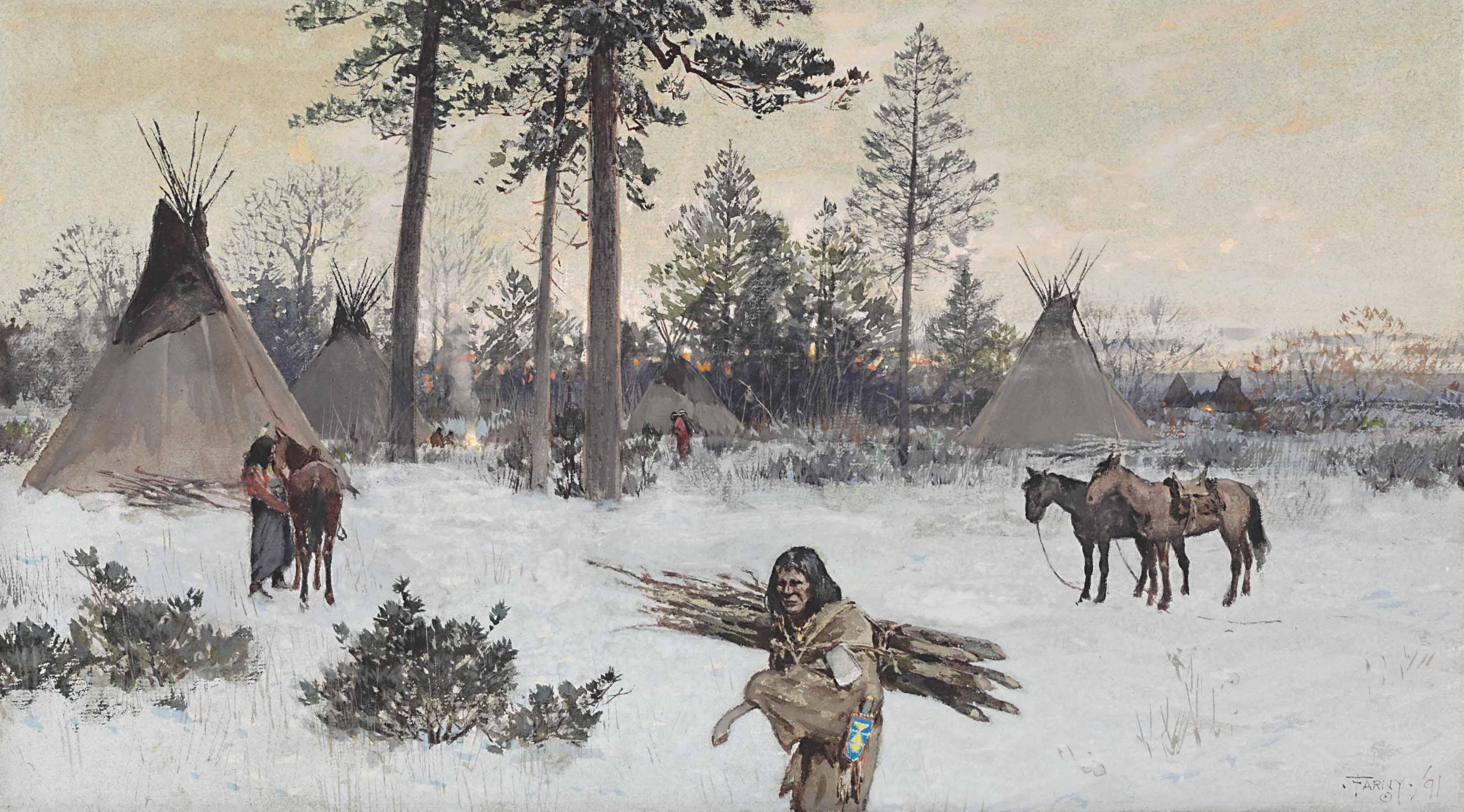 Henry F. Farny - Winter Encampment