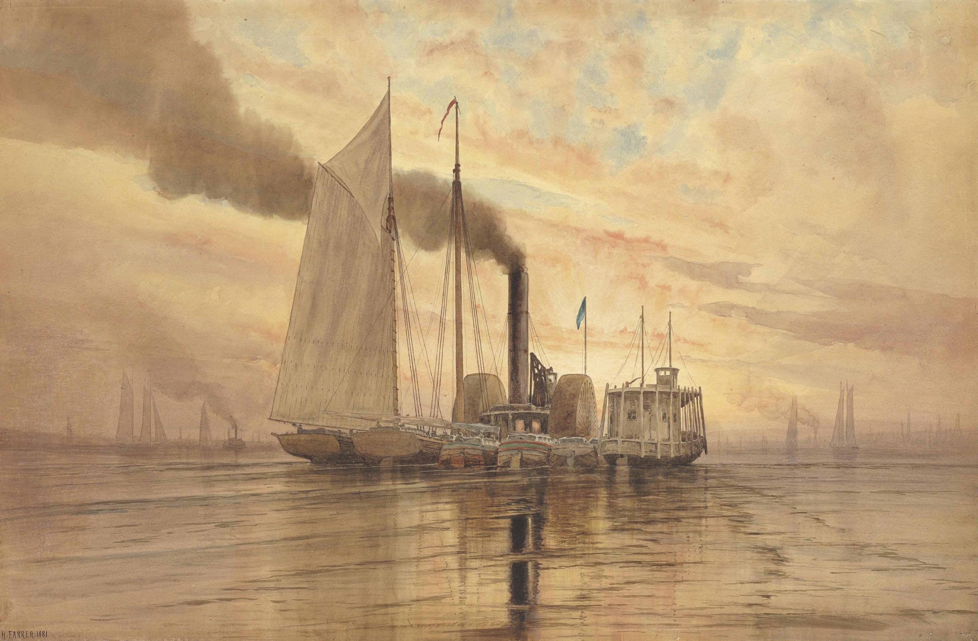 Henry Farrer - Sunset, Gowanus Bay, New York