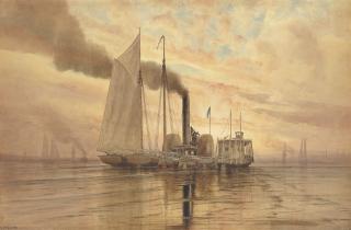 Henry Farrer - Sunset, Gowanus Bay, New York